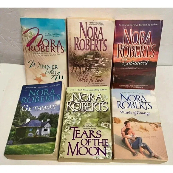 Nora Roberts Book‎ Lot Entranced Table for2 Winner Getaway Tears Winds Paperback - Picture 1 of 6